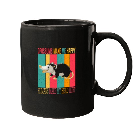 vintages Retro Opossums Make Happy Humans Make Head Hurt Mugs