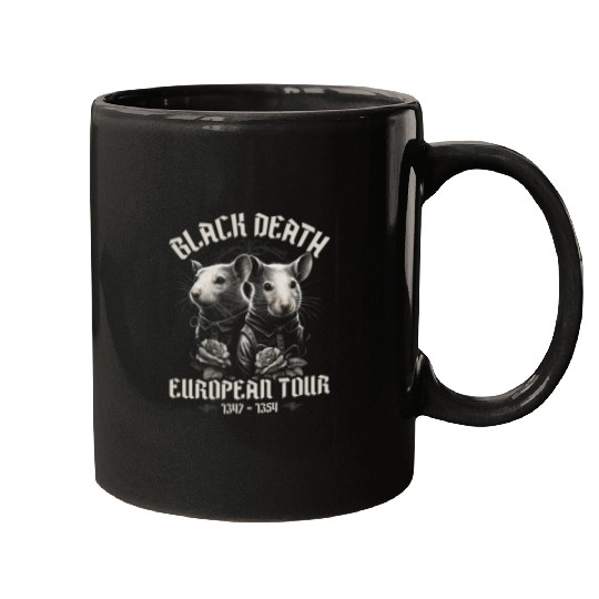Black Death European Tour Funny History Goth 3 Mugs