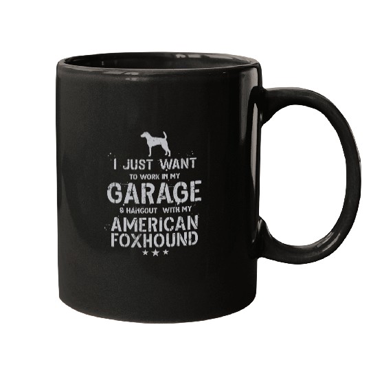 Funny American Foxhound Dad Garage Men Hang Mugs