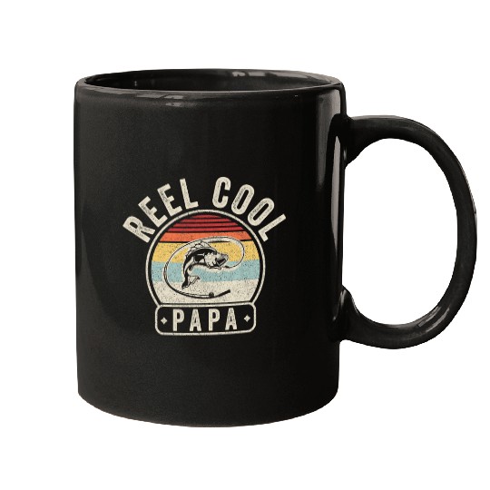 vintages Retro Reel Cool Papa Dad Joke Gift Funny Fishing 1 Mugs