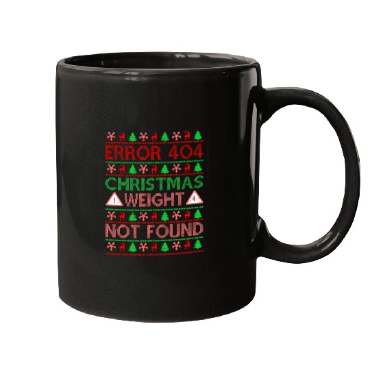 Error 404 Christmas Weight Not Found Funny Programmer 2 Mugs