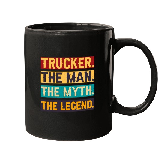 Funny Trucker Design For Men Semi Truck Driver Mugs