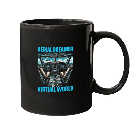 Flight Simulator Aviation Console Pilot Flight Simulation 3 Mugs