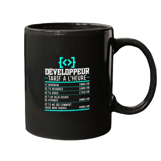 Je Suis Developer Humour Gift Coder Geek Programmer 1 Mugs