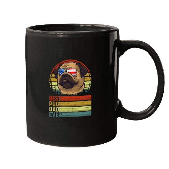 Pug Lover Dog vintages bests Pug Dad Ever Father Day Puppy Dog Dad Pugs Dog Mugs