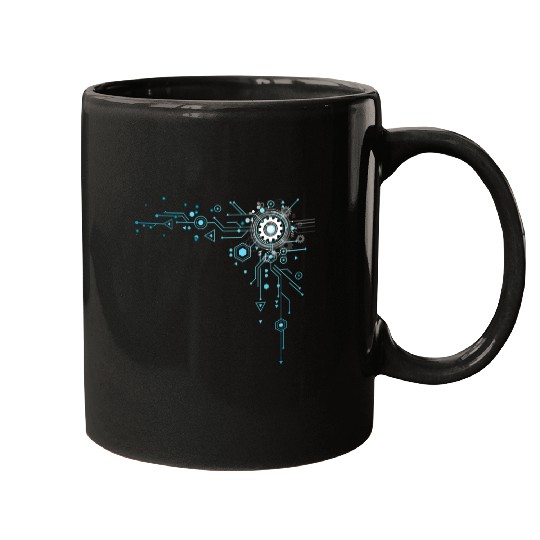 Geek Tech Engineer Binary Code Circuit Board Tech Support Mugs