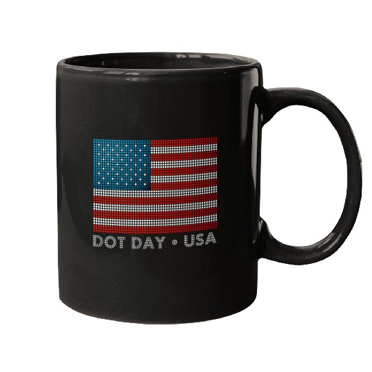 Dot Day USA Flag Colorful Make Mark Men Women Kids Teacher Mugs