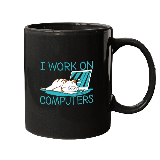 Funny I Work On Computers Coder Software Sloth Programmer Mugs