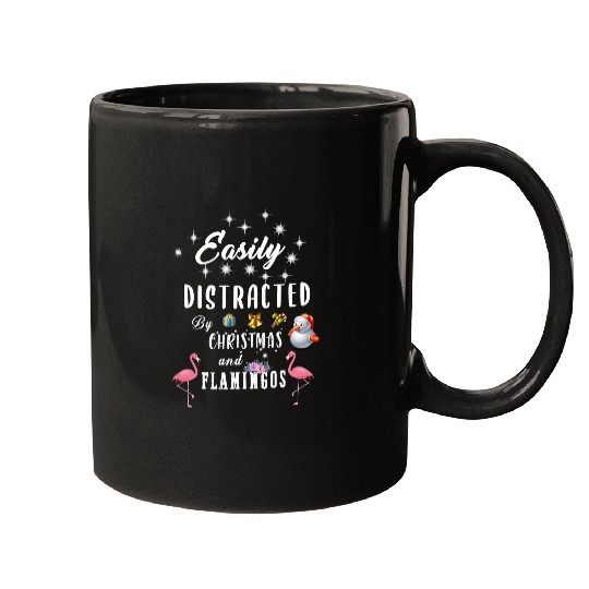 Pink Flamingo Easily Distracted Pink Flamingos Christmas Daddy Present Luggage Cruise Family Love crazys Gift Class Flamingos Mugs