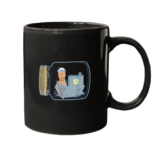 Peanut Sailor Sailors Ship Boat Glass Bottle Travel Mugs