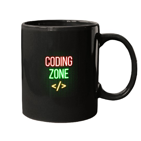 Funny Programmer Coding zone 1 Mugs