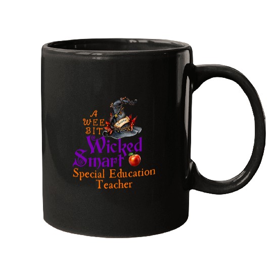 Cute A Wee Bit Wicked Special Education Teacher Halloween Mugs