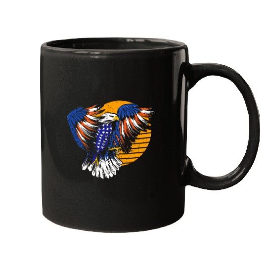 Bird USA Bird Watcher USA Lover Eagle Retro Mugs