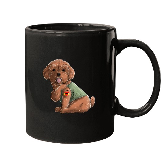 Poodles I Love Mom Tattoo Dog Funny Mothers Day Gift Poodle dog Mugs
