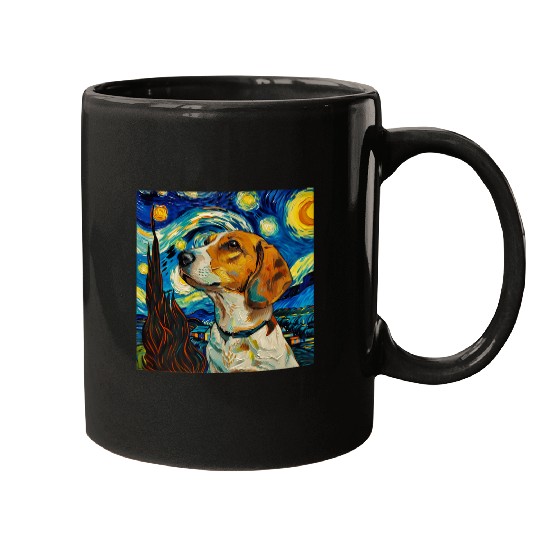 Beagle Dog Van Gogh Style Starry Night 1 Mugs