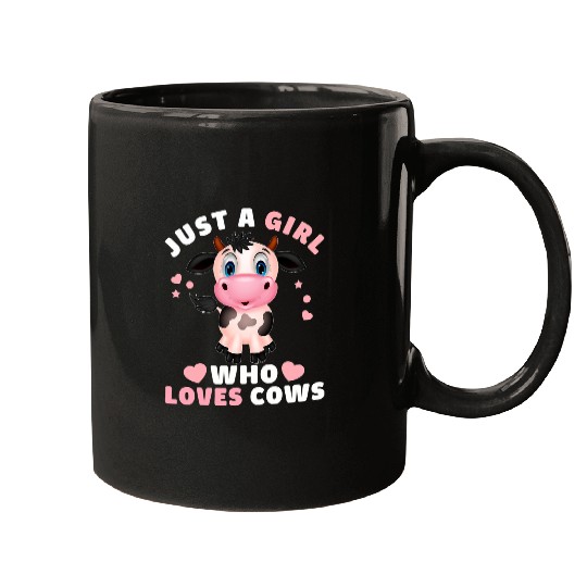 Just A Girl Who Loves Cows Cute Strawberry Cow Cowgirl Mugs