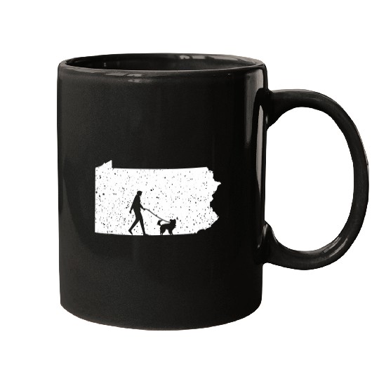 Australian Shepherd Walking Pennsylvania Dog Lover Mugs