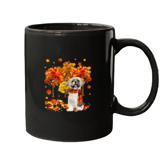 Its Fall Yall Cute Shih Tzu Autumn Tree Fall Leaves 41 Mugs
