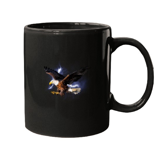 Eagle Flying in Thunderstorm Mugs