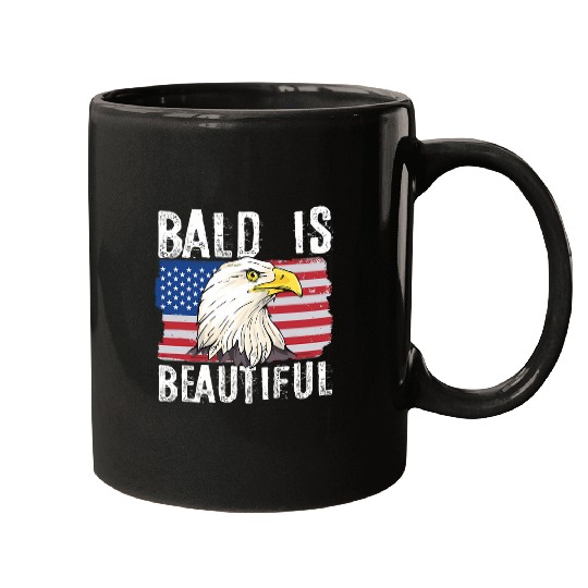 Bald Is Beautiful 4th of July Independence Day Bald Eagle Mugs