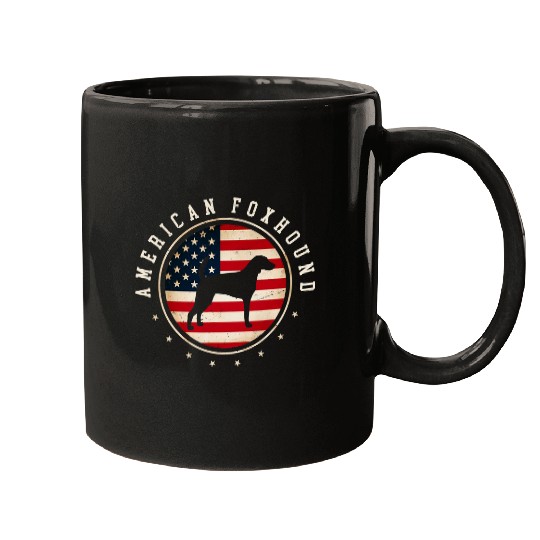 American Foxhound USA Flag 4th July Dog Mom Dad Mugs