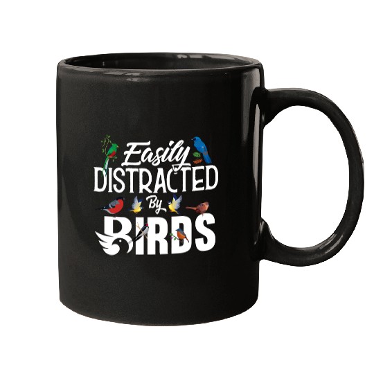 easily distracted by birds lover birders Funny bird watcher Mugs