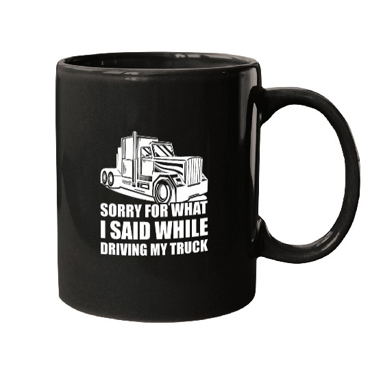 Flatbed Truck 18 Wheeler Design for a Semi Truck Driver Man Mugs