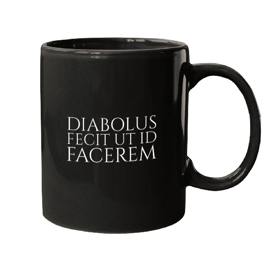 Classical Latin Phrase The Devil Made Me Do It Rome Mugs