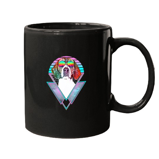 American Foxhound Dog vintages Retro Vaporwave Beach Vibe Mugs