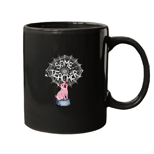 Funny Some Teacher Pig Some Teacher Spiderweb Full Size Mugs