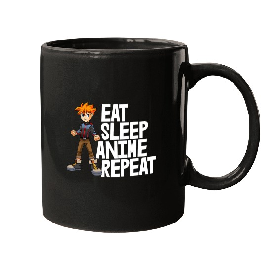 Eat Sleep Anime Repeat Funny Animation Mugs