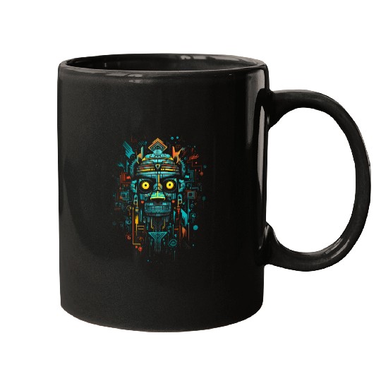 Aztec God Magic Pagan Gothic Inca Maya Halloween 3 Mugs