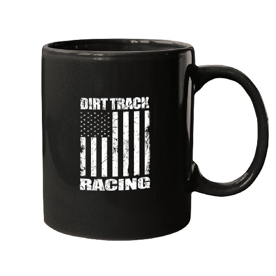 American Flag Dirt Track Racing For Women And Men Mugs