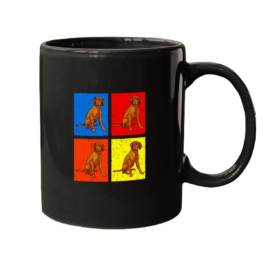 Dog Vizsla Retro Dog Hungarian Short Haired Magyar Vizsla Mugs
