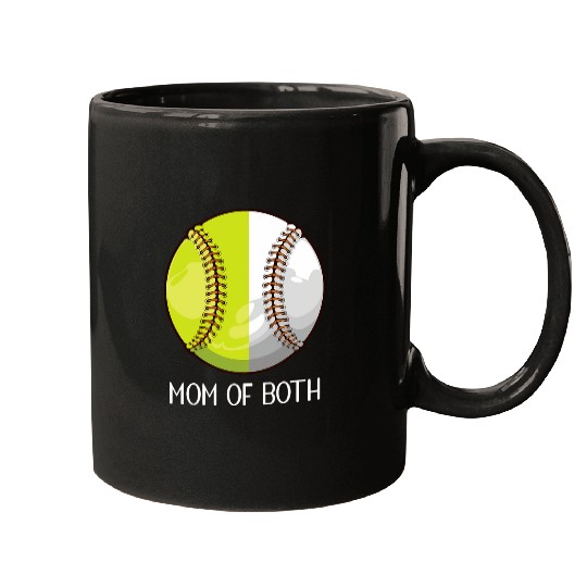 Sport Baseball Game Day Mom Of Both Baseball Mom Softball Mom Life Mugs
