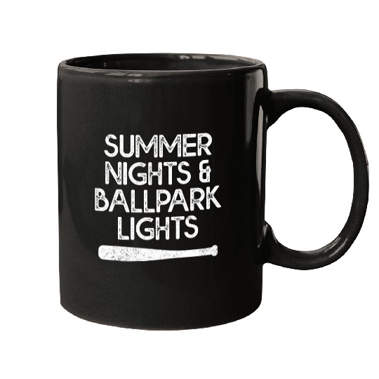 Sport Baseball Softball Team Summer Nights Ballpark Lights Mugs
