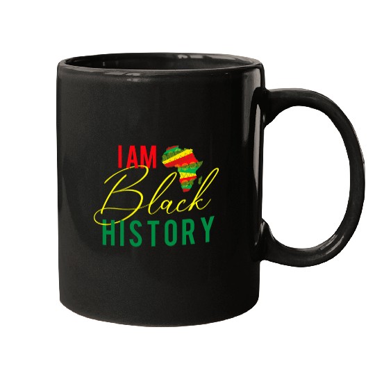 I Am Black History MLK Day Civil Rights African Roots Mugs