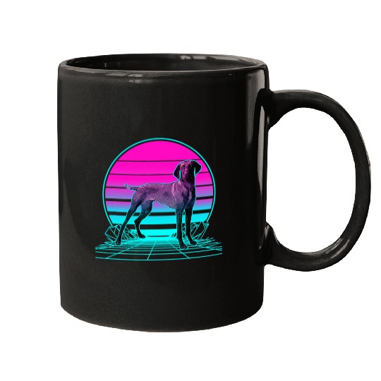 Dog Vizsla vintages Retro Sunset Vizsla 3 Mugs