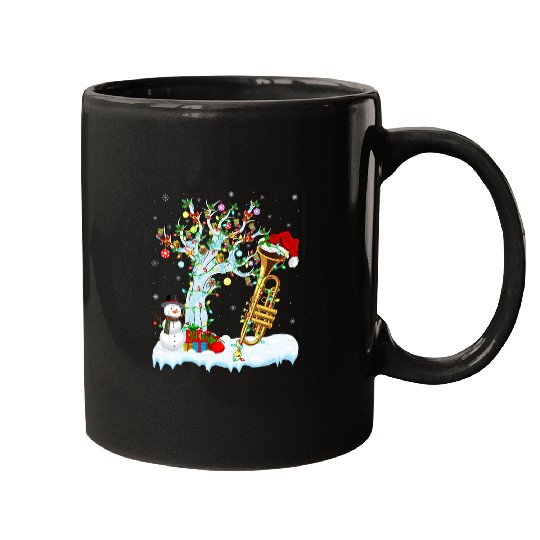 Funny Trumpet xmass Element Tree Lighting Trumpet Christmas Mugs
