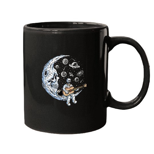 Funny Guitar Nothing But Rock And Roll I Rock Astronaut I Rock Guitar Mugs