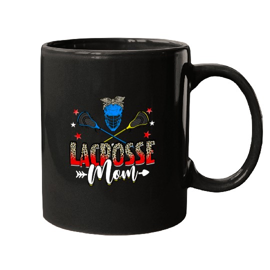 Sport Lacrosse Gift Mom Life Game Day Leopard Cute Mothers Day Mugs