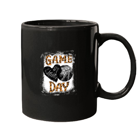 Funny Basketball Game Day Women Leopard Cheetah Basketball Lover 2 Mugs