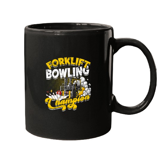 Forklift Bowling Champion forklift operator Mugs