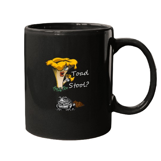Funny Toad Stool Pun Mushroom Bathroom Humor Frog Poop Joke Mugs