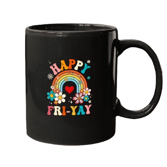 Groovy Happy FriYay Friday Lovers Fun Teacher Mugs