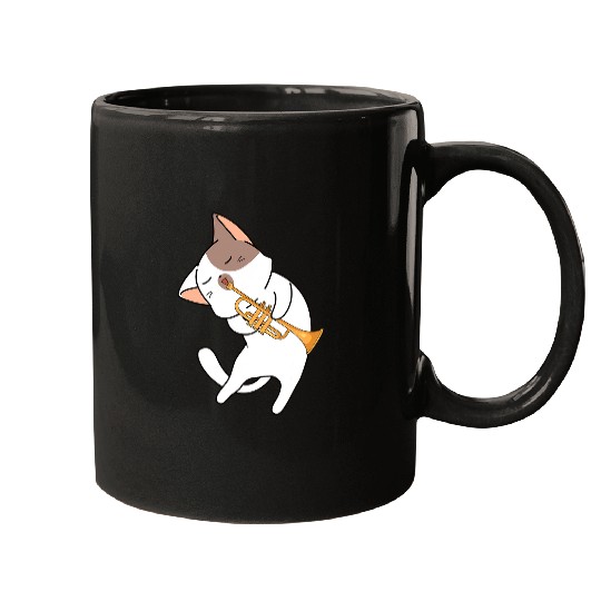 Funny Trumpet Lover Cat Trumpet 6 Mugs