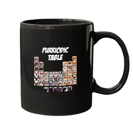 Funny Cat Chemistry Pun Periodic Table Kitten Boys Girls Mugs