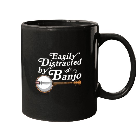 Funny Banjo Music Mandolin Asheville Bluebird Kentucky 4 Mugs