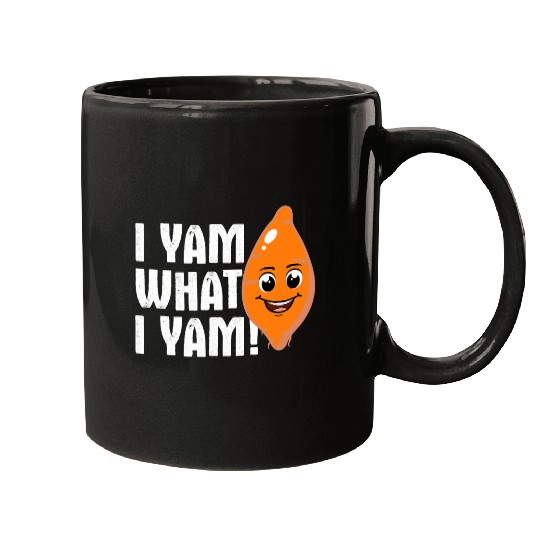 I Yam what I Yam Funny Sweet Potato Cartoon Illustration Mugs