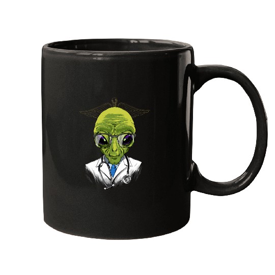 Alien Doctor Vet Veterinarian Animal Lover Mugs